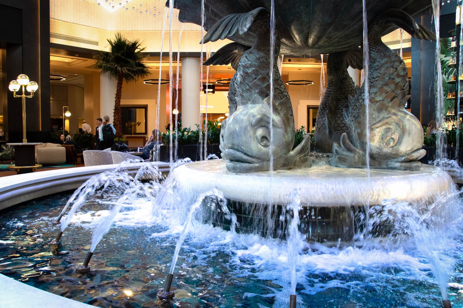 Dolphin Table Fountain With Color Changing LED Lights - Rotating Ball Water Feature