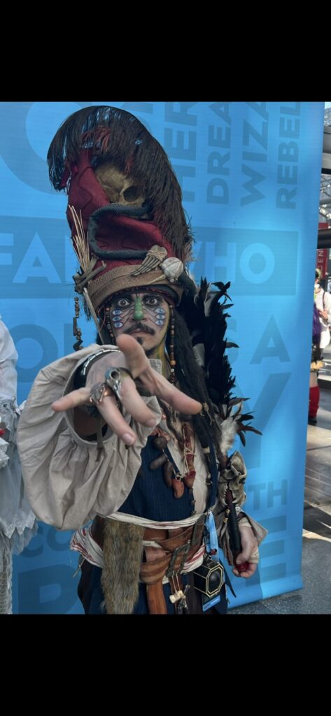 An unusual Pelegostos tribe Jack Sparrow cosplay. Photo by Chris Barry.