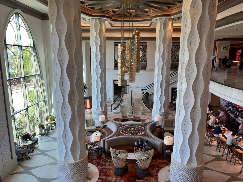 The breathtaking two-story lobby of Gran Destino. Photo by Chris Barry.