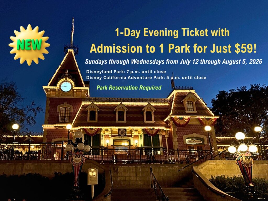 Disneyland Evening Tickets -- summer 2026